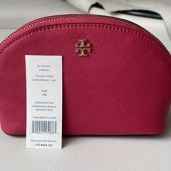 COPY - Tory Burch leather makeup bag, Dark Peony, NWT - Picture 10 of 10